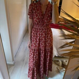 Boho Short Sleeve Midi Dress